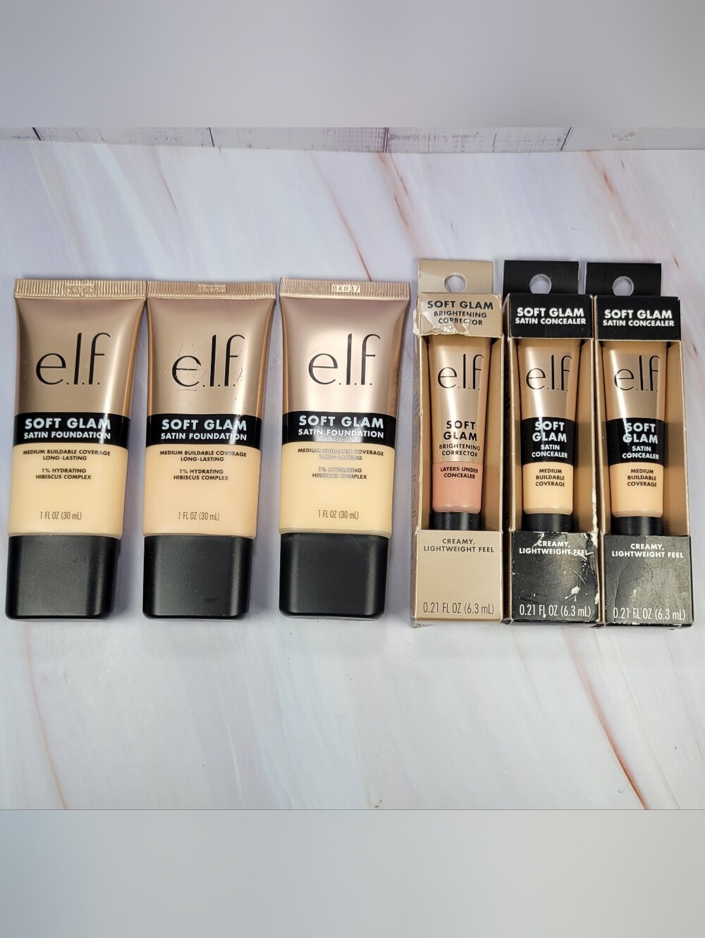Elf Soft Glam Satin Foundation & Color Corrector & Concealer Bundle NEW!